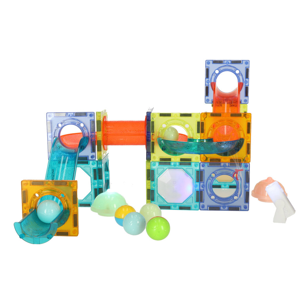 Magnetisk bollbana i marmor – 49-delade glödande blockset