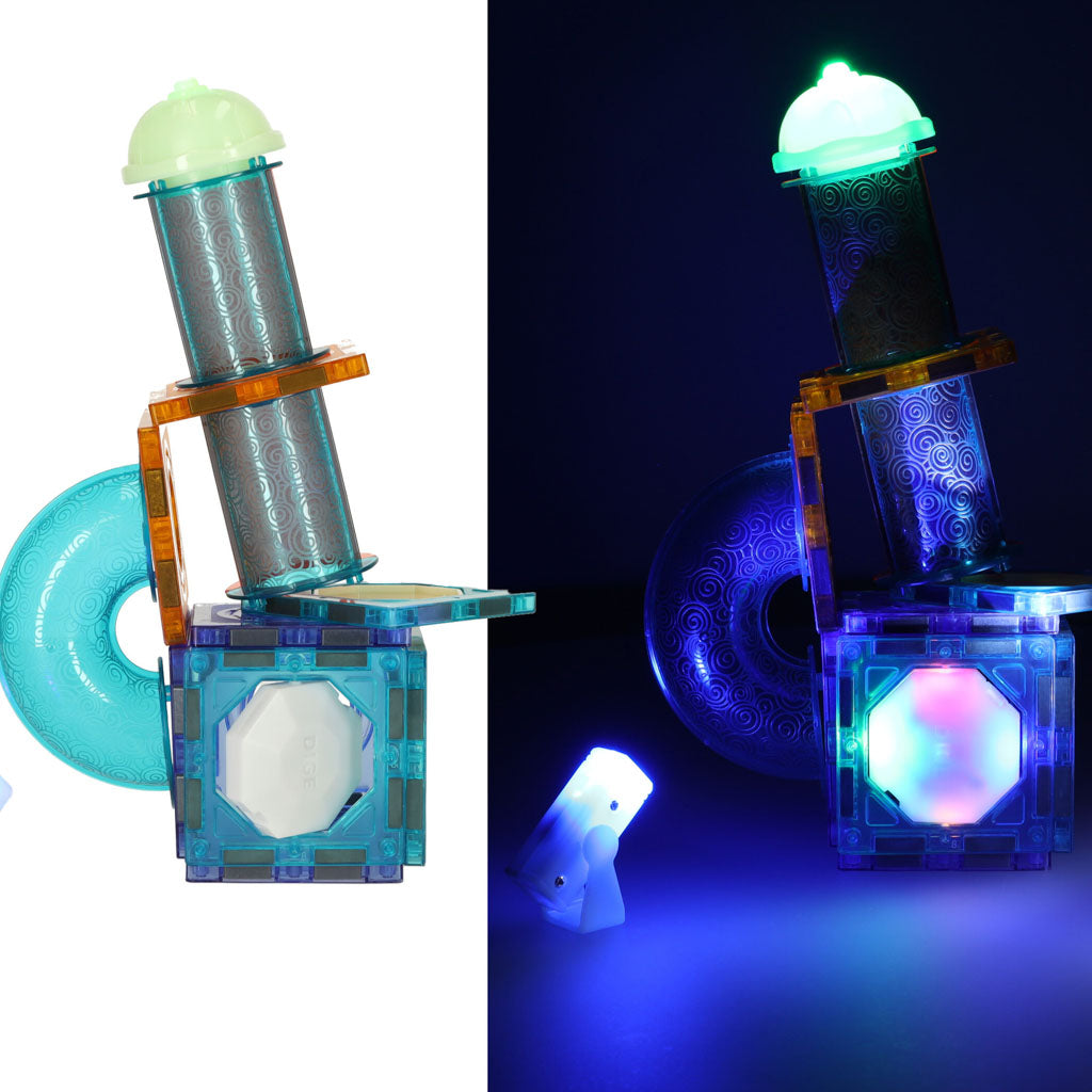 Magnetisk bollbana i marmor – 49-delade glödande blockset